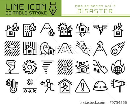 Line icon nature series vol.7 natural disaster 79754266