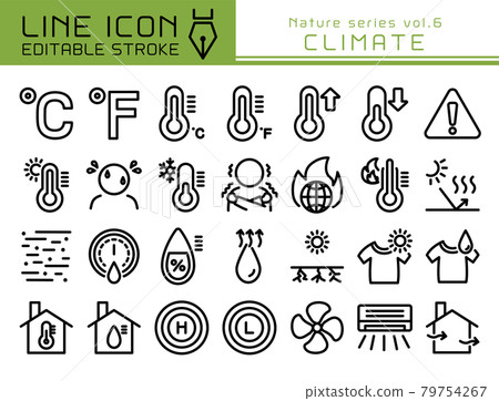 Line icon nature series vol.6 climate 79754267