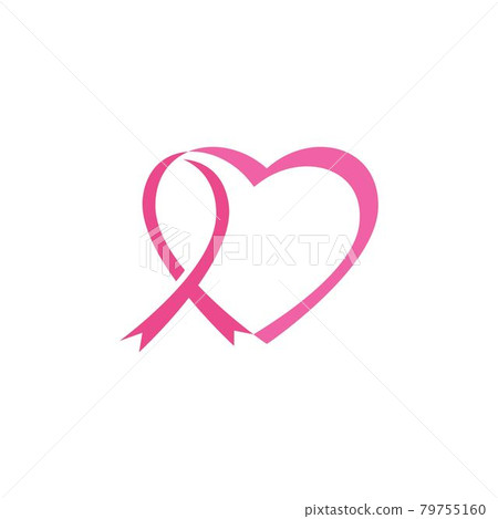 pink ribbon breast cancer icon 79755160