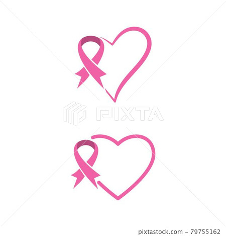 pink ribbon breast cancer icon 79755162