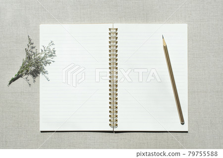 亞麻布背景上的書寫用具 亞麻布背景上的書寫用具 79755588