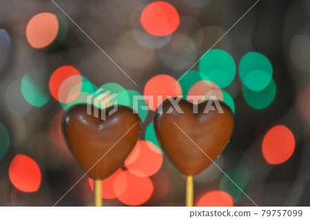 Heart shaped chocolates on sticks Heart shaped chocolates on sticks 79757099