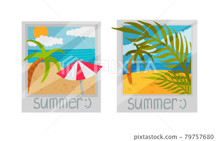 Square Travel Snapshot and Photo Picture as Album Memory Vector Set 79757680