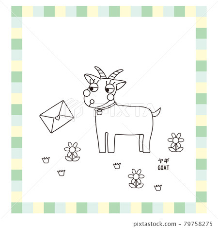 可愛動物系列線描山羊 可愛動物系列線描山羊 79758275