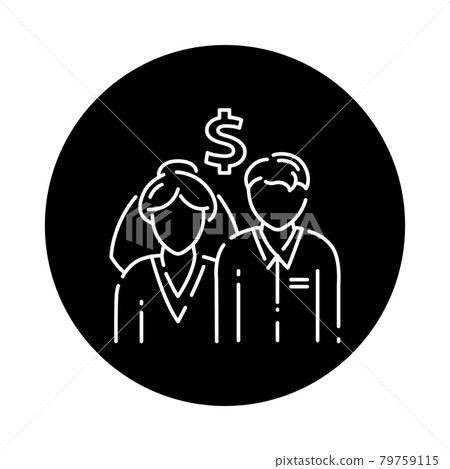 Marriage of convenience color line icon. Fictitious wedding concept. Marriage of convenience color line icon. Fictitious wedding concept. 79759115