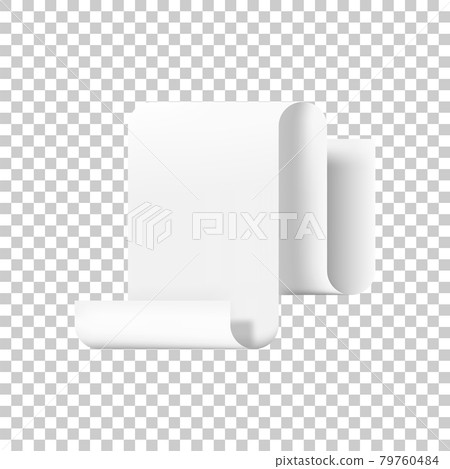 Realistic white sheet of paper on transparent background. Vector illustration. Realistic white sheet of paper on transparent background. Vector illustration. 79760484
