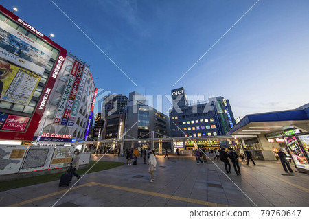 Night view of Kashiwa station East exit 79760647