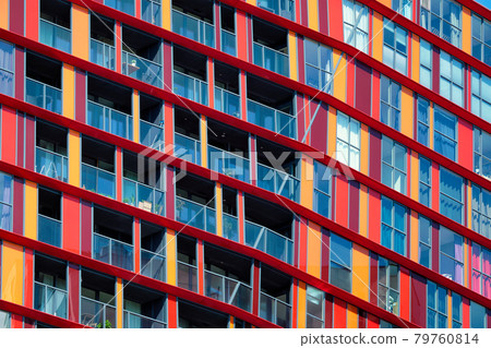 Modern residential building facade with windows and balconies. Rotterdam 79760814