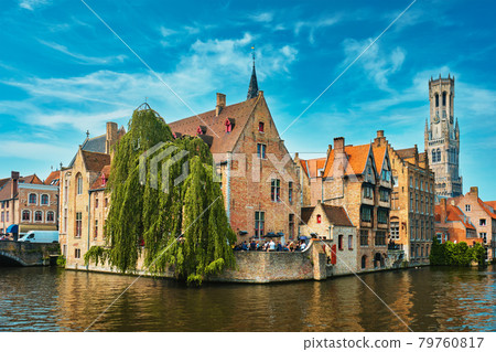 Famous view of Bruges, Belgium 79760817