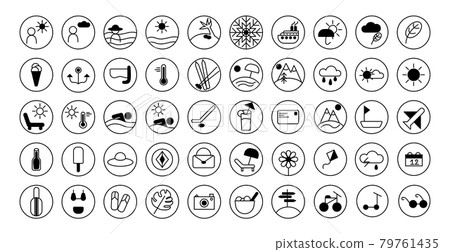 Selection of sports icons on white background - Vector Selection of sports icons on white background - Vector 79761435