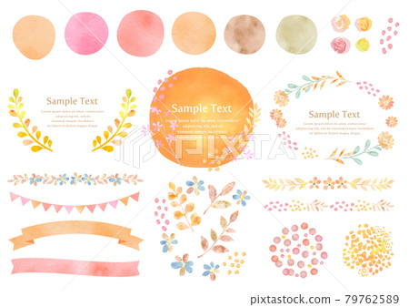 秋季水彩畫框 79762589