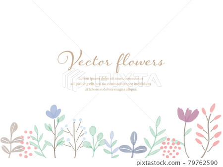 手寫風格平靜的花圖 79762590