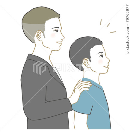 非裔美國人父子指著 非裔美國人父子指著 79763977