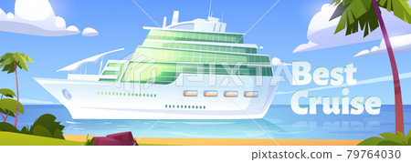 Cruise liner in ocean, modern white ship, sailboat Cruise liner in ocean, modern white ship, sailboat 79764030