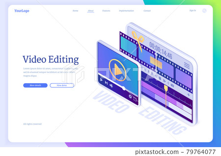 Vector banner of video editing software Vector banner of video editing software 79764077