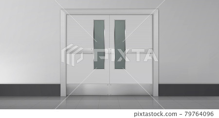 Doors in laboratory, kitchen, hospital or school 79764096