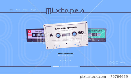 Mixtapes cartoon landing page, audio record player Mixtapes cartoon landing page, audio record player 79764659