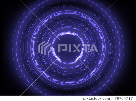 Abstract hologram hi-tech background. Virtual reality technology innovation. Head-up display interface. Futuristic Sci-Fi glowing HUD circle. Digital infographic business. Element of computer data Abstract hologram hi-tech background. Virtual reality technology innovation. Head-up display interface. Futuristic Sci-Fi glowing HUD circle. Digital infographic business. Element of computer data 79764717