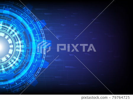 Abstract high tech background. Virtual reality technology innovation. Head-up display interface. Futuristic Sci-Fi glowing HUD circle. Digital infographic business 79764725