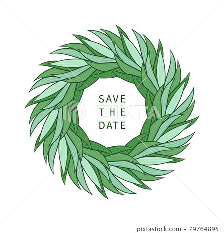Frame with flowers and leaves of tulips. Wreath, bouquet with place for text. Modern design for invitations and cards. Vector Frame with flowers and leaves of tulips. Wreath, bouquet with place for text. Modern design for invitations and cards. Vector 79764895