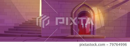 Medieval dungeon or castle building interior. Medieval dungeon or castle building interior. 79764996