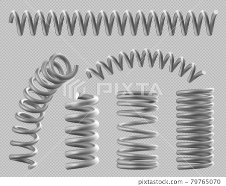 Metal springs, realistic coils for bed or car set Metal springs, realistic coils for bed or car set 79765070
