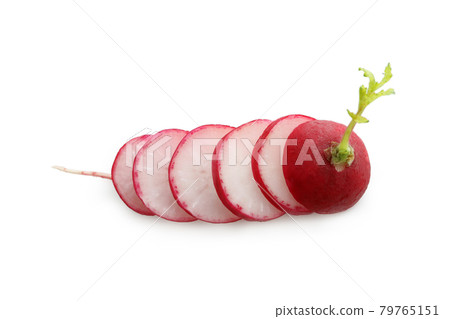 Fresh chopped radish isolated on white background Fresh chopped radish isolated on white background 79765151