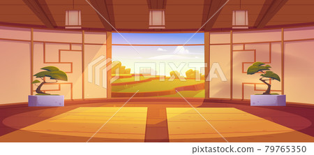 Dojo room, japanese style interior for meditation 79765350