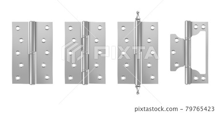 Metal door hinges, silver construction hardware 79765423