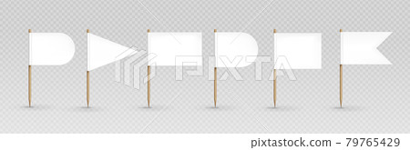 Toothpick flags, white banners of different shapes 79765429