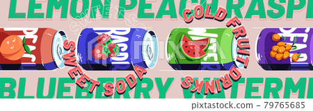 Sweet soda, cold fruit drinks banner 79765685