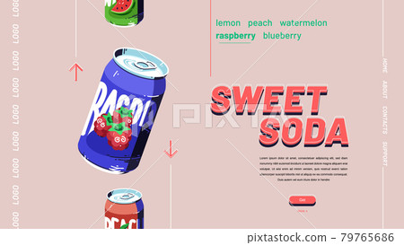 Vector banner of sweet soda, fruit drink 79765686