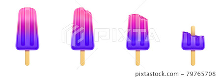 Fruit popsicle with bites, ice cream Fruit popsicle with bites, ice cream 79765708