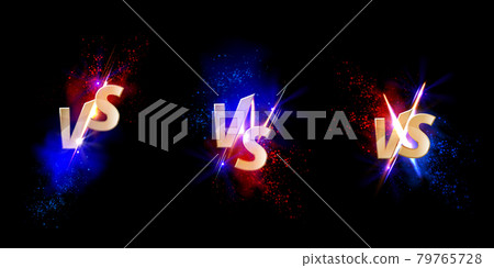 Versus VS signs with glow and sparks, fight symbol Versus VS signs with glow and sparks, fight symbol 79765728