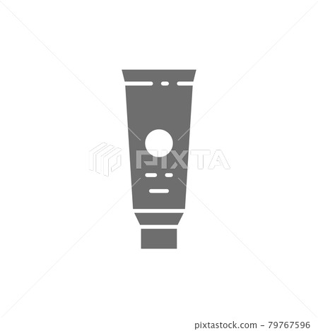 Toothpaste, tooth cream grey icon. Isolated on white background Toothpaste, tooth cream grey icon. Isolated on white background 79767596