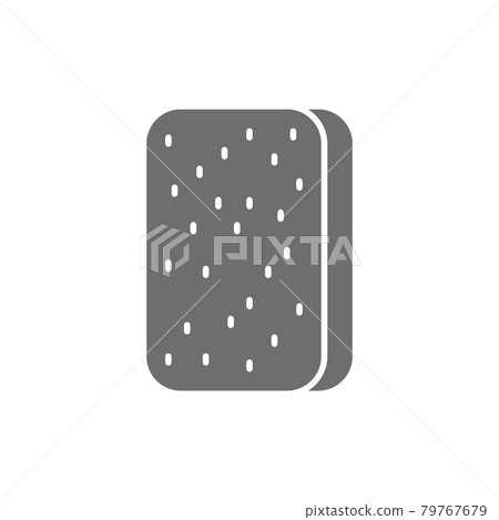 Cleaning sponge, washing sponge, professional cleaning supplies grey icon. 79767679