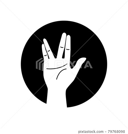 Hand gesture of human glyph black icon. Pictogram for web page, mobile app, promo. UI UX GUI design element. Editable stroke. 79768098