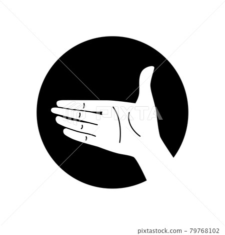 Hand gesture shake hand black glyph icon. Partnership, symbol. Pictogram for web page, mobile app, promo. UI UX GUI design element. Editable stroke. 79768102