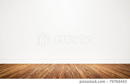 Empty room with wooden floor background. Table top for advertising and copy space. Architecture and interior concept. 3D illustration rendering 79768483