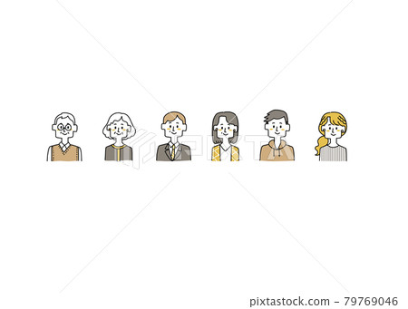 Upper body icon set for people of all ages Upper body icon set for people of all ages 79769046