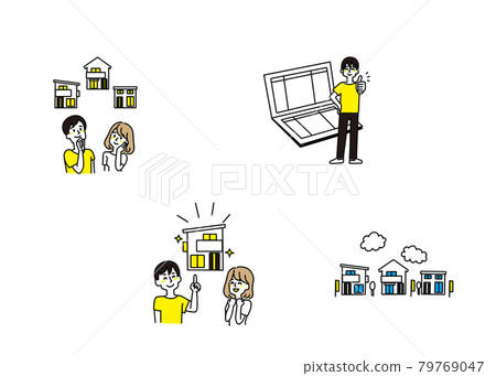 Set of illustrations about mortgages 79769047