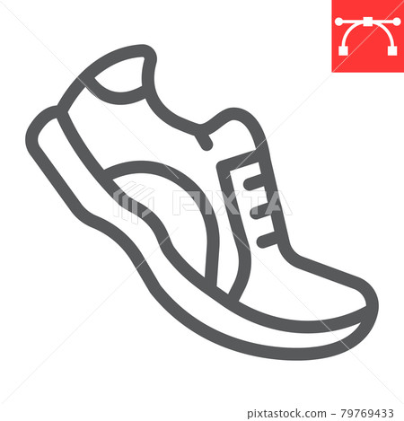 Running shoes line icon, fitness and run, sport shoe sign vector graphics, editable stroke linear icon, eps 10. 79769433