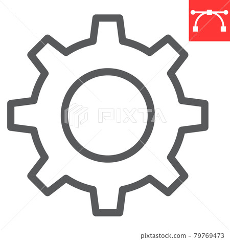 Settings line icon, ui and button, cogwheel... - Stock Illustration ...