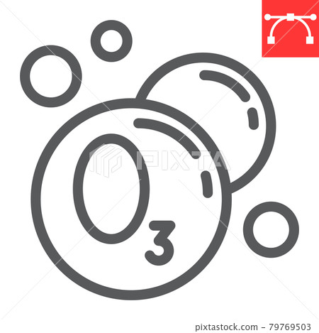Ozonation laundry line icon, dry cleaning and wash, ozone sign vector graphics, editable stroke linear icon, eps 10. 79769503