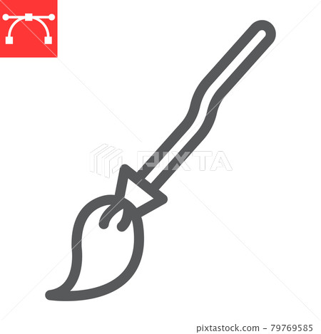 Witch broom line icon, halloween and scary, broom sign vector graphics, editable stroke linear icon, eps 10. 79769585