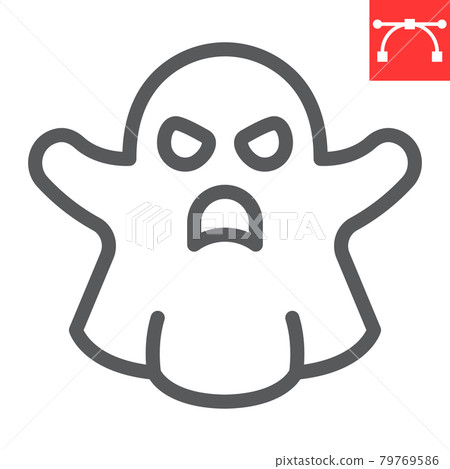Ghost line icon, halloween and scary, ghost sign vector graphics, editable stroke linear icon, eps 10. 79769586