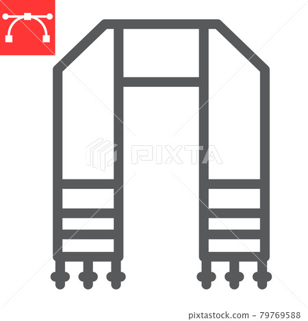 Hebrew tallit line icon, rosh hashanah and hanukkah, jewish tallit sign vector graphics, editable stroke linear icon, eps 10. Hebrew tallit line icon, rosh hashanah and hanukkah, jewish tallit sign vector graphics, editable stroke linear icon, eps 10. 79769588