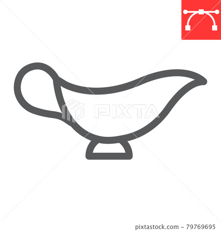 Gravy boat line icon, kitchen and bowl, sauce boat sign vector graphics, editable stroke linear icon, eps 10. Gravy boat line icon, kitchen and bowl, sauce boat sign vector graphics, editable stroke linear icon, eps 10. 79769695
