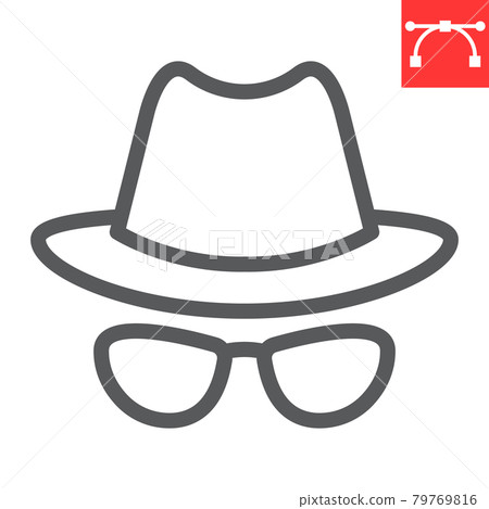 Spy agent line icon, security and detective, hacker sign vector graphics, editable stroke linear icon, eps 10. Spy agent line icon, security and detective, hacker sign vector graphics, editable stroke linear icon, eps 10. 79769816
