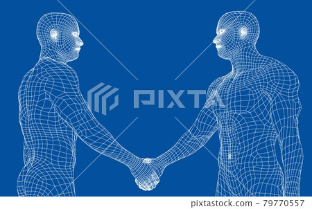 Two men shaking hands. Vector Two men shaking hands. Vector 79770557